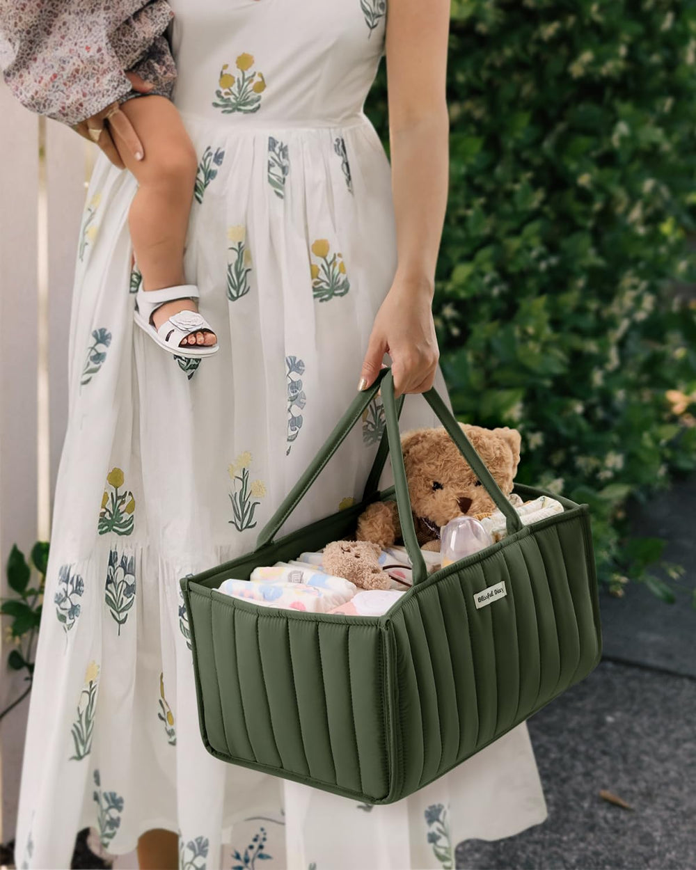 Blissful Diary diaper basket makes a thoughtful baby shower gift with practical style.