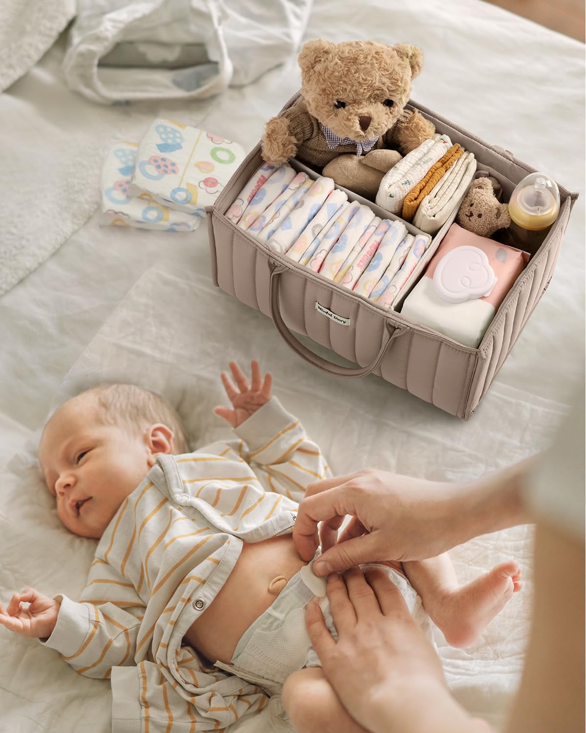 Compact, car-friendly organizer ideal for on-the-go diaper changes.