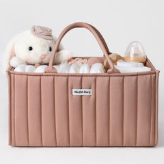 Blissful Diary diaper caddy organizer with sturdy handles for easy portability.