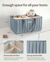 Blissful Diary diaper caddy with handles is easy to carry.