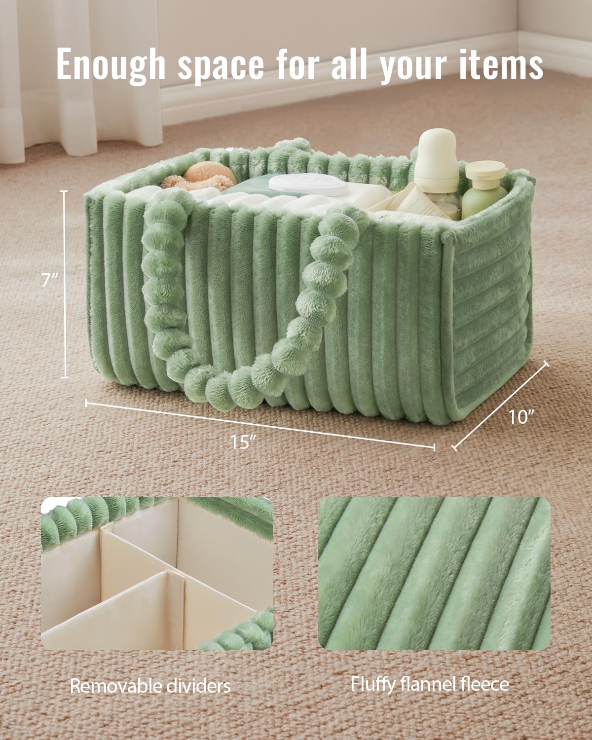 Blissful Diary versatile caddy adapts as changing basket or portable tote.