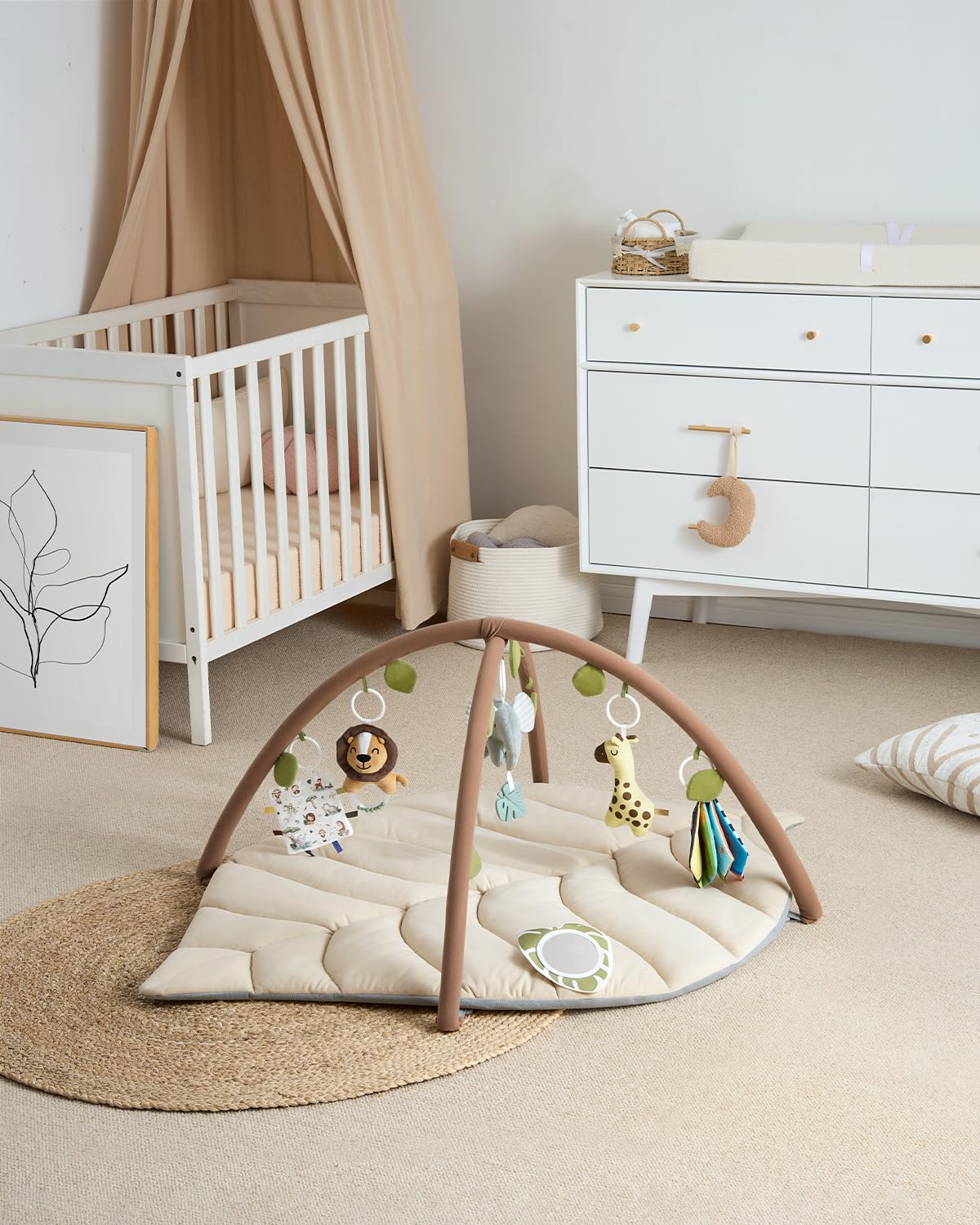 Blissful Diary easy-clean, machine washable play mat surface for quick care.
