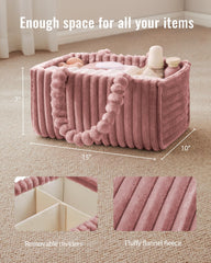 Blissful Diary flannel diaper caddy in nursery demonstrates versatile placement