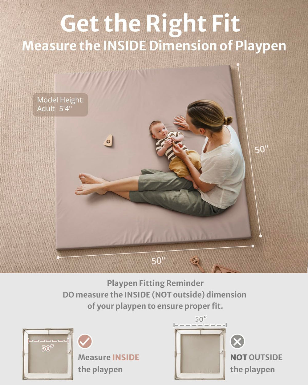 Close-up of foam cushion on Blissful Diary mat for crawlers