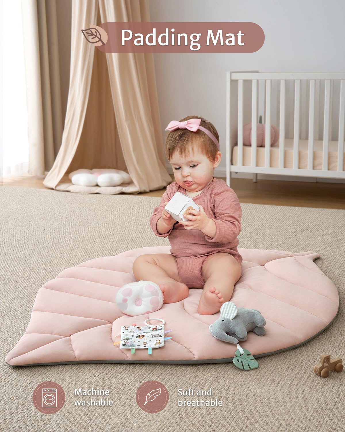 Blissful Diary giraffe rattle engages baby’s hearing during playtime.