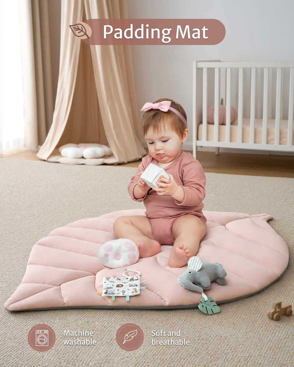 Blissful Diary giraffe rattle engages baby’s hearing during playtime.