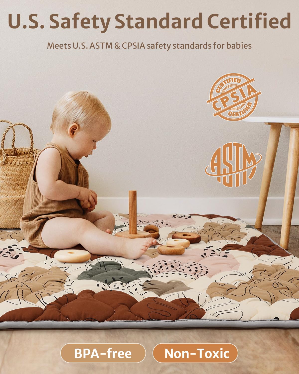 Large 71x59 inch Blissful Diary surface supports motor play