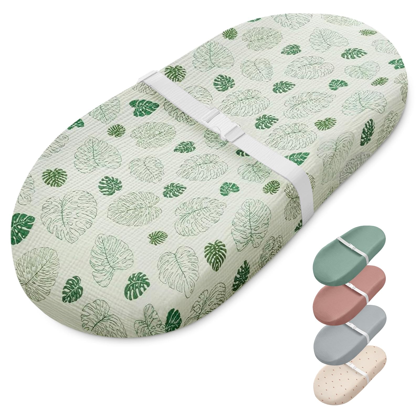 Blissful Diary Monstera changing pad – secure, gentle surface for diaper changes on dressers.