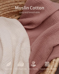 Blissful Diary muslin bassinet sheet in cream for cozy nap times.