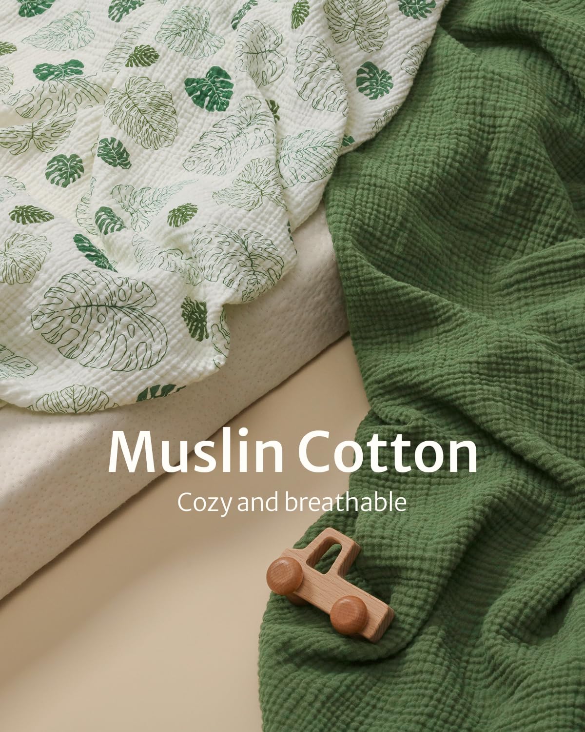 Blissful Diary dark green muslin changing pad cover adds stylish, easy-care appeal to any nursery.