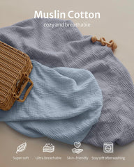 Blissful Diary muslin changing pad cover in light grey, smooth surface for comfortable diaper changes.