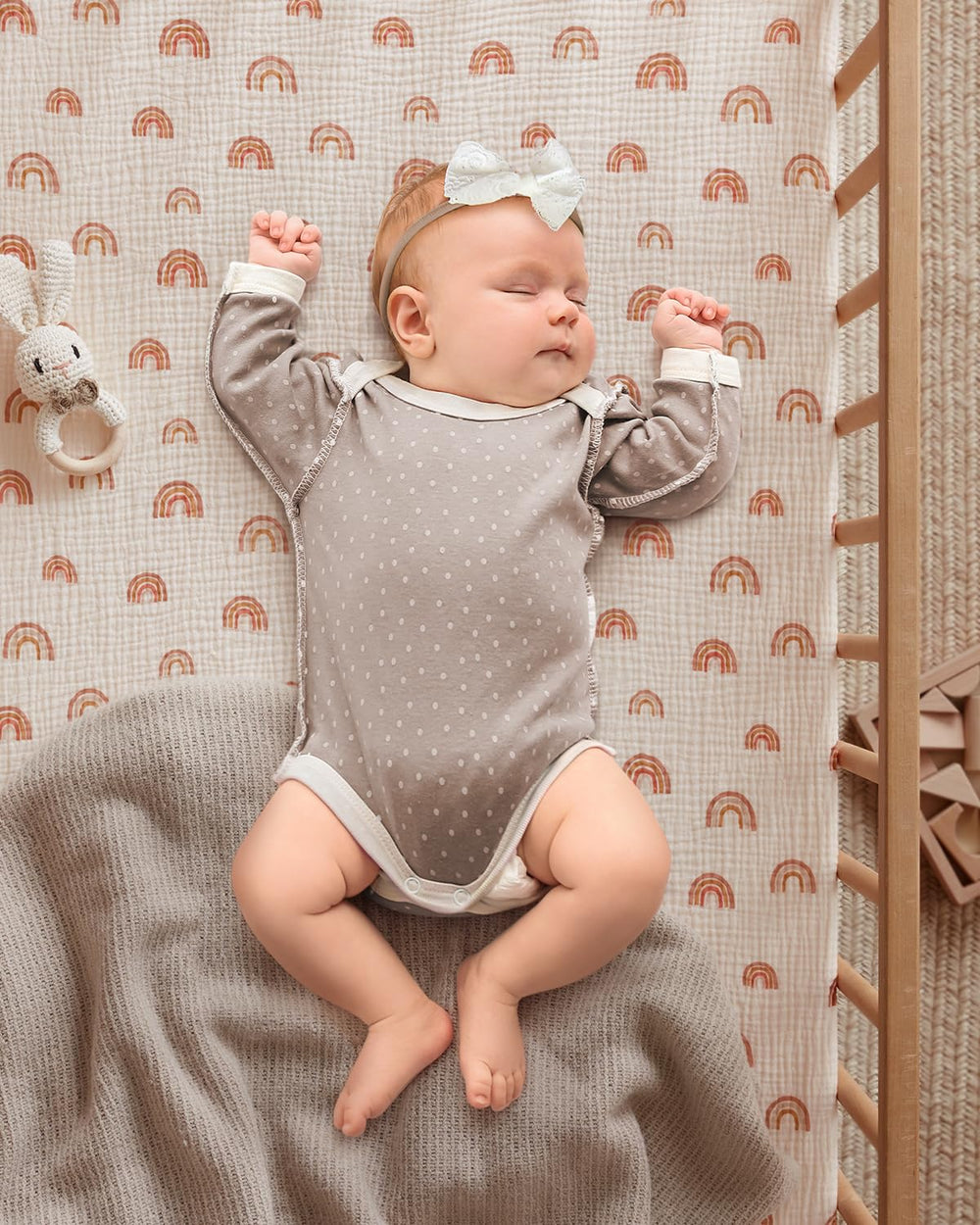 Blissful Diary sheet fits standard 52x28 crib mattresses securely