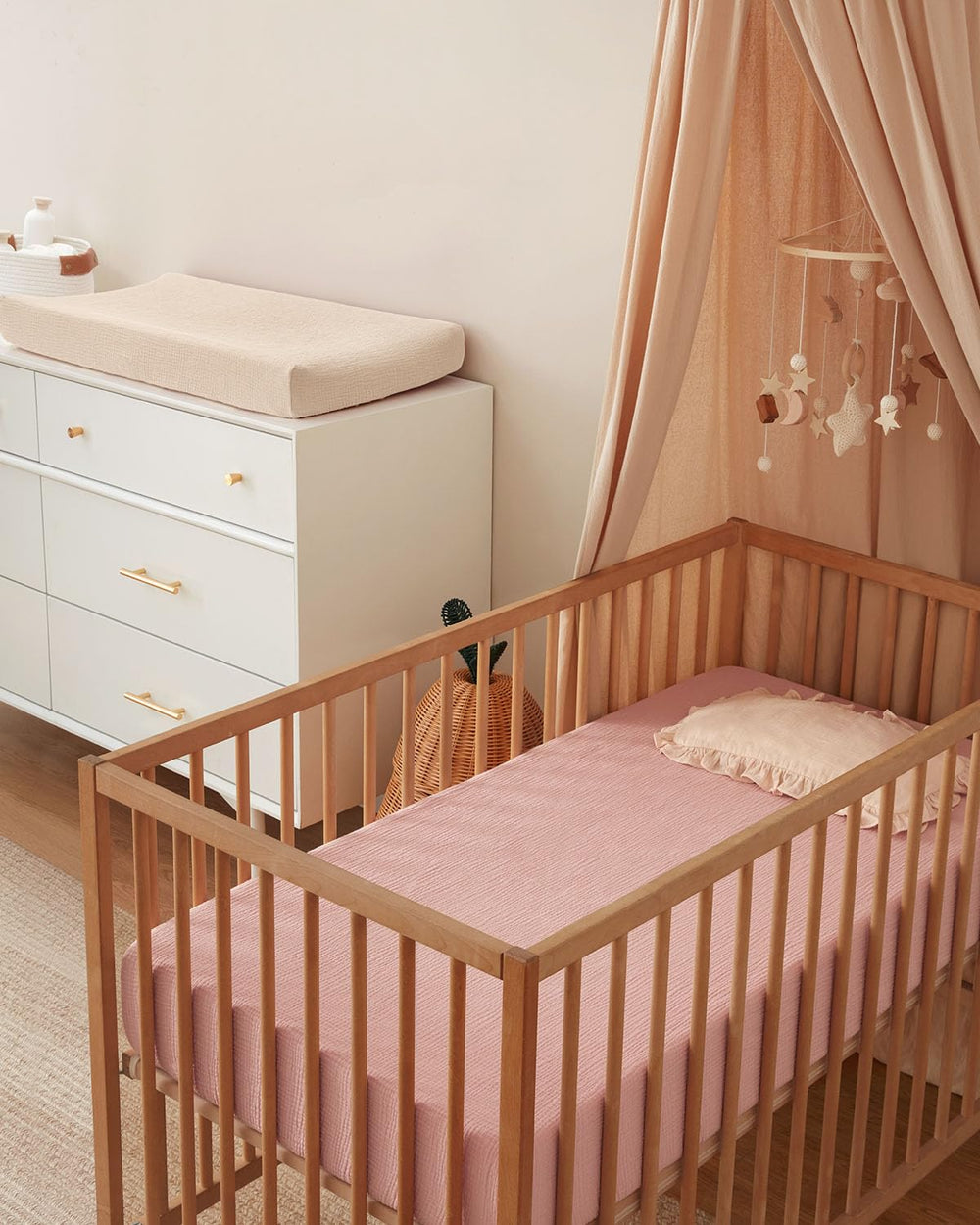 Blissful Diary boho neutral crib sheet suits girl or boy nurseries