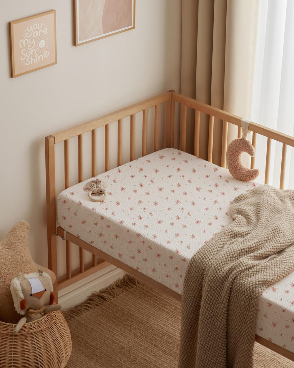 Blissful Diary easy-care, durable crib sheet resists fading after washing