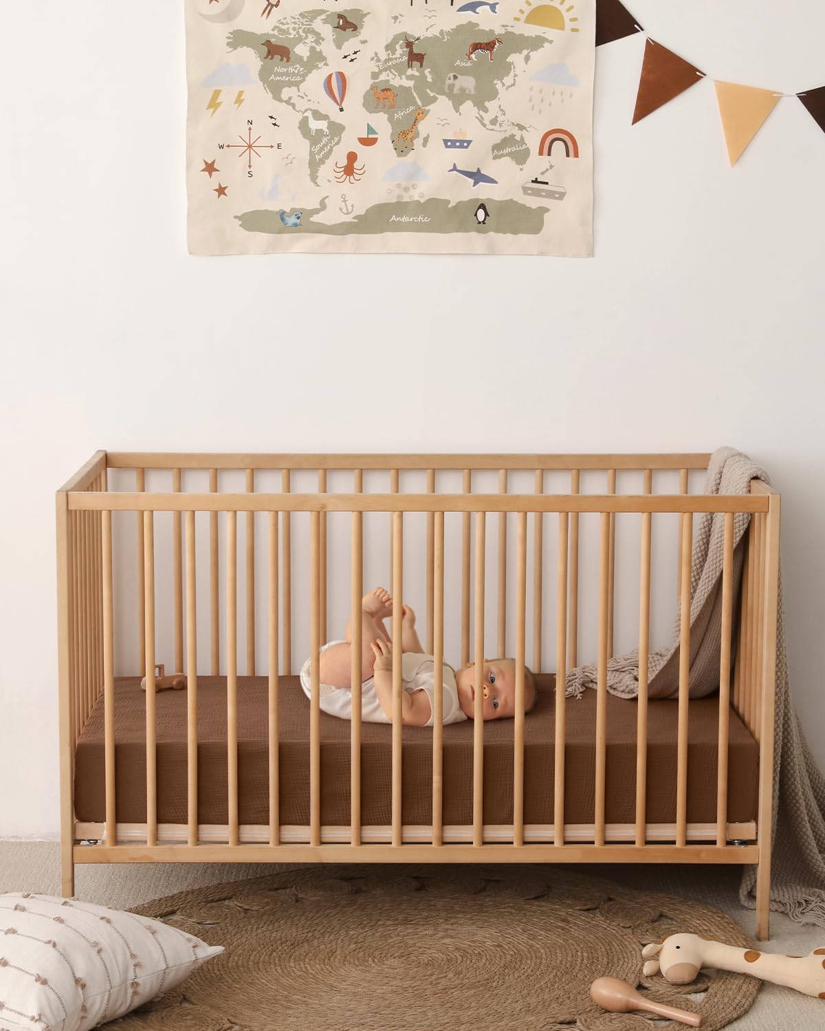 Blissful Diary muslin crib sheet with elastic band for snug fit