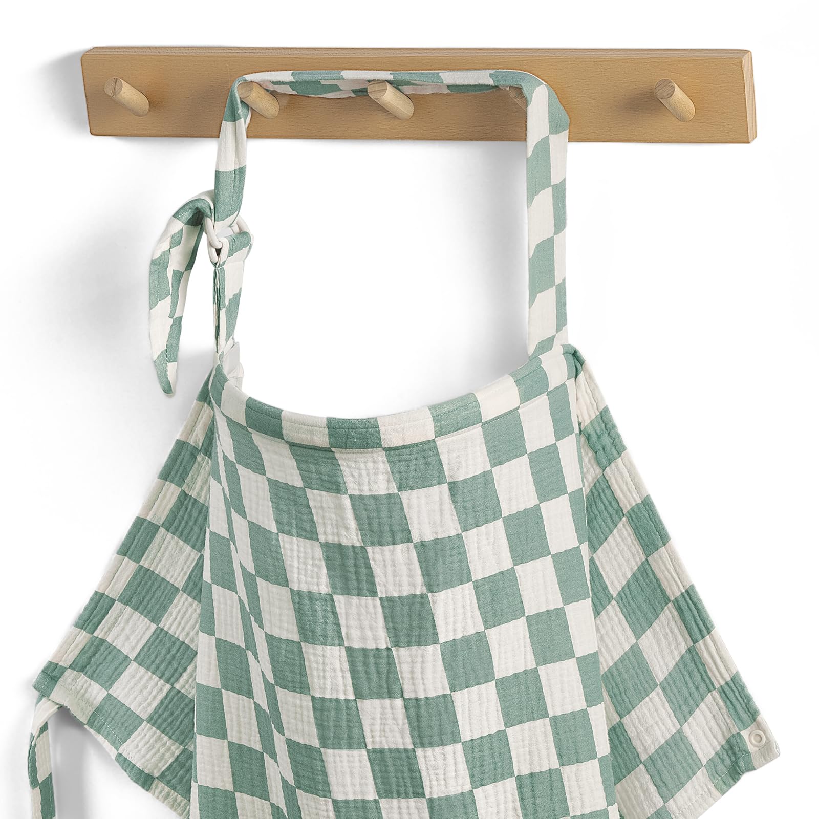 Blissful Diary muslin nursing cover with arch neckline for breathable privacy during feeds.