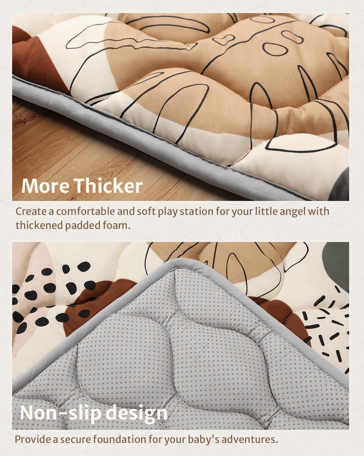 Blissful Diary non-slip bottom mat keeps babies stable during play