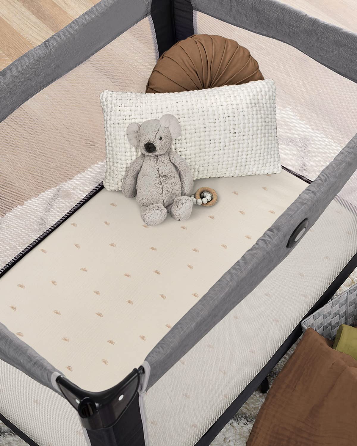 Blissful Diary boho-inspired nursery look with Sunshine and Brown colors