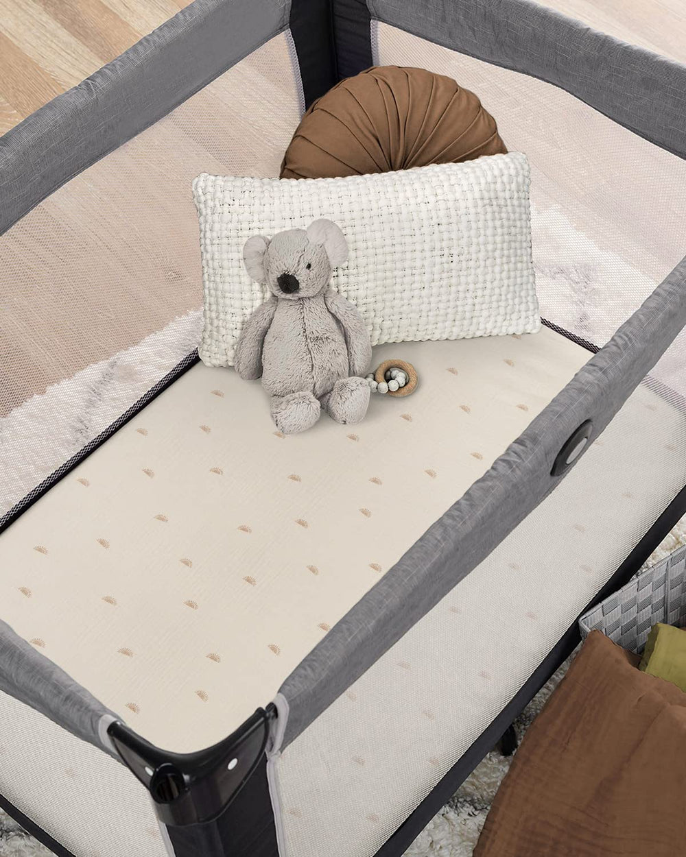 Blissful Diary boho-inspired nursery look with Sunshine and Brown colors
