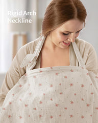 Blissful Diary nursing cover with adjustable straps stays secure.