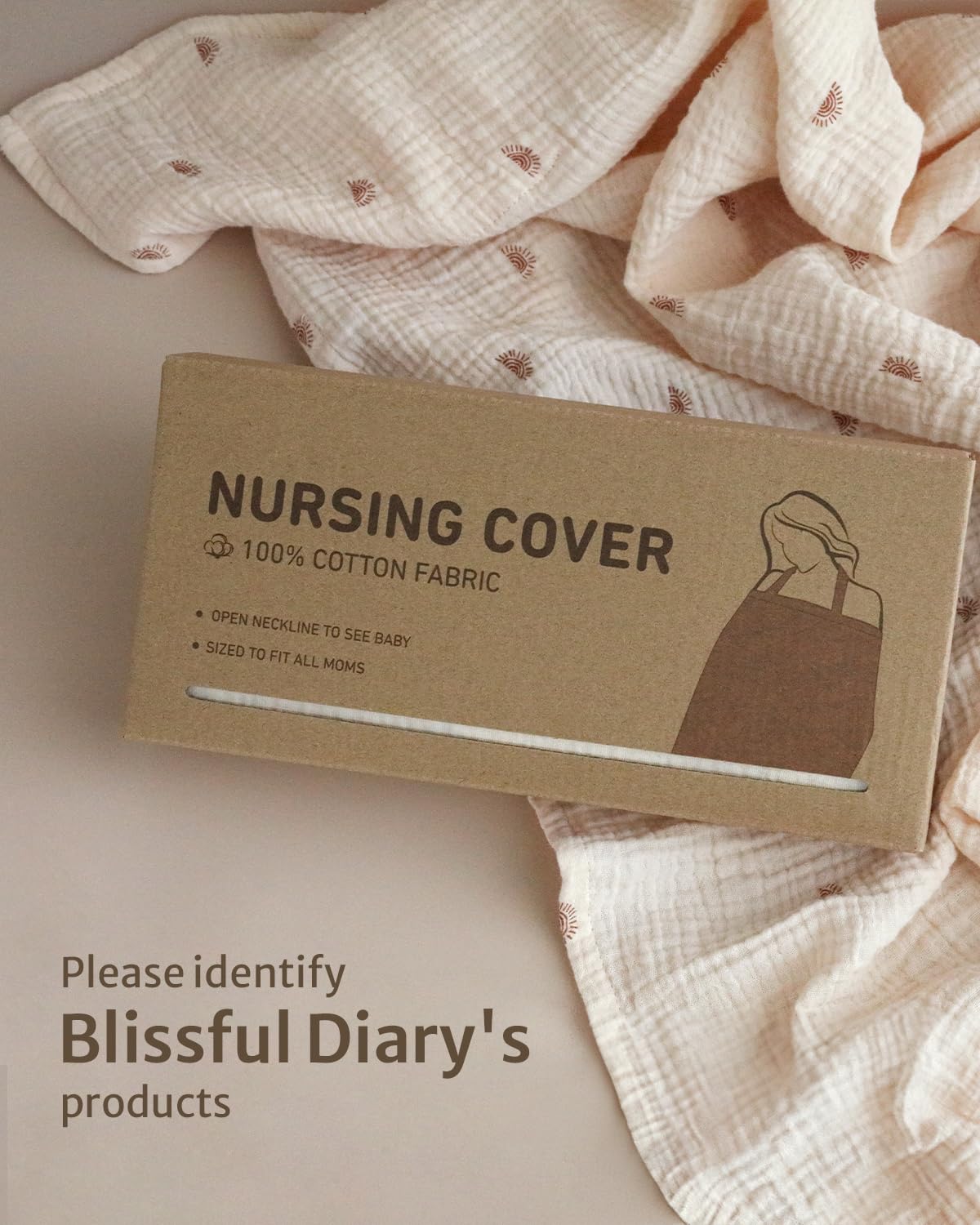 Blissful Diary packaging makes this nursing cover travel-friendly and convenient.