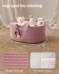 Blissful Diary oval storage basket shown in a nursery for stylish, clutter-free space.