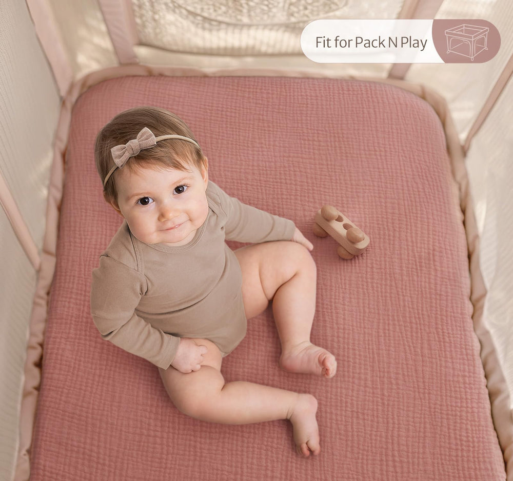 Blissful Diary pack-n-play sheets two-pack for easy rotation and fresh nursery style.
