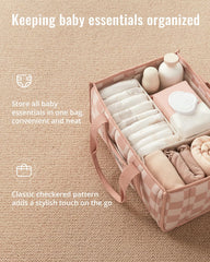 Blissful Diary pink checkered design adds soft charm to the nursery