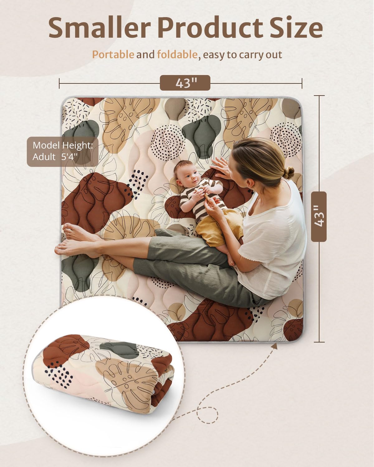 Blissful Diary portable 43x43 play mat ready for on-the-go use