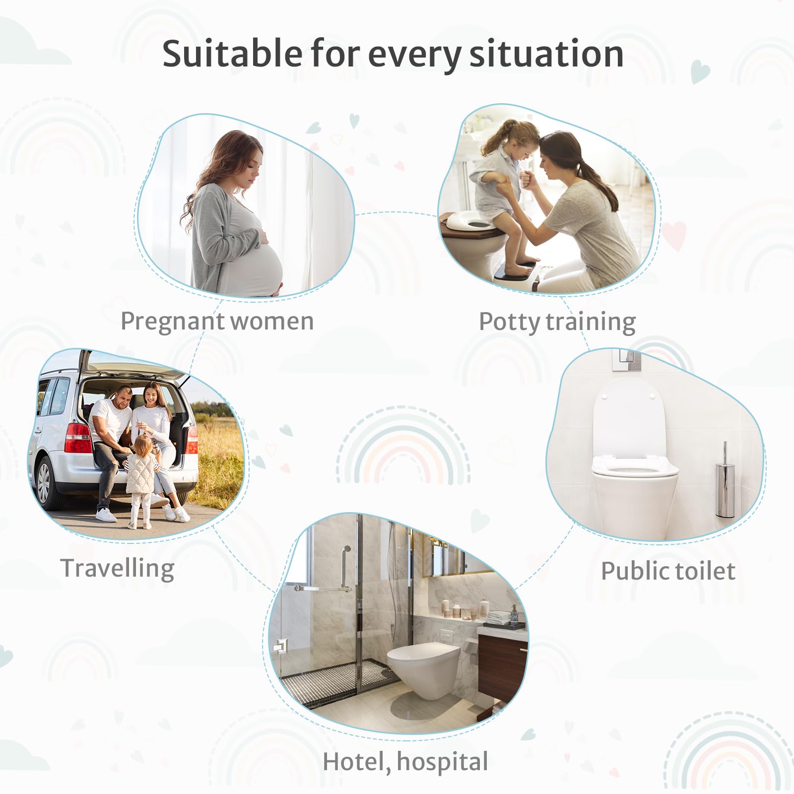 Blissful Diary public restroom safety cover reduces contact with the seat