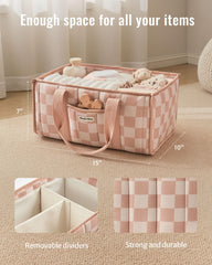 Blissful Diary removable dividers allow flexible diaper caddy layouts