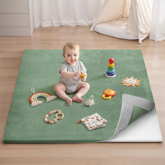 Blissful Diary sage-green play mat with removable cover for easy cleaning and safe play