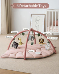 Blissful Diary six detachable toys promote varied sensory engagement during play.
