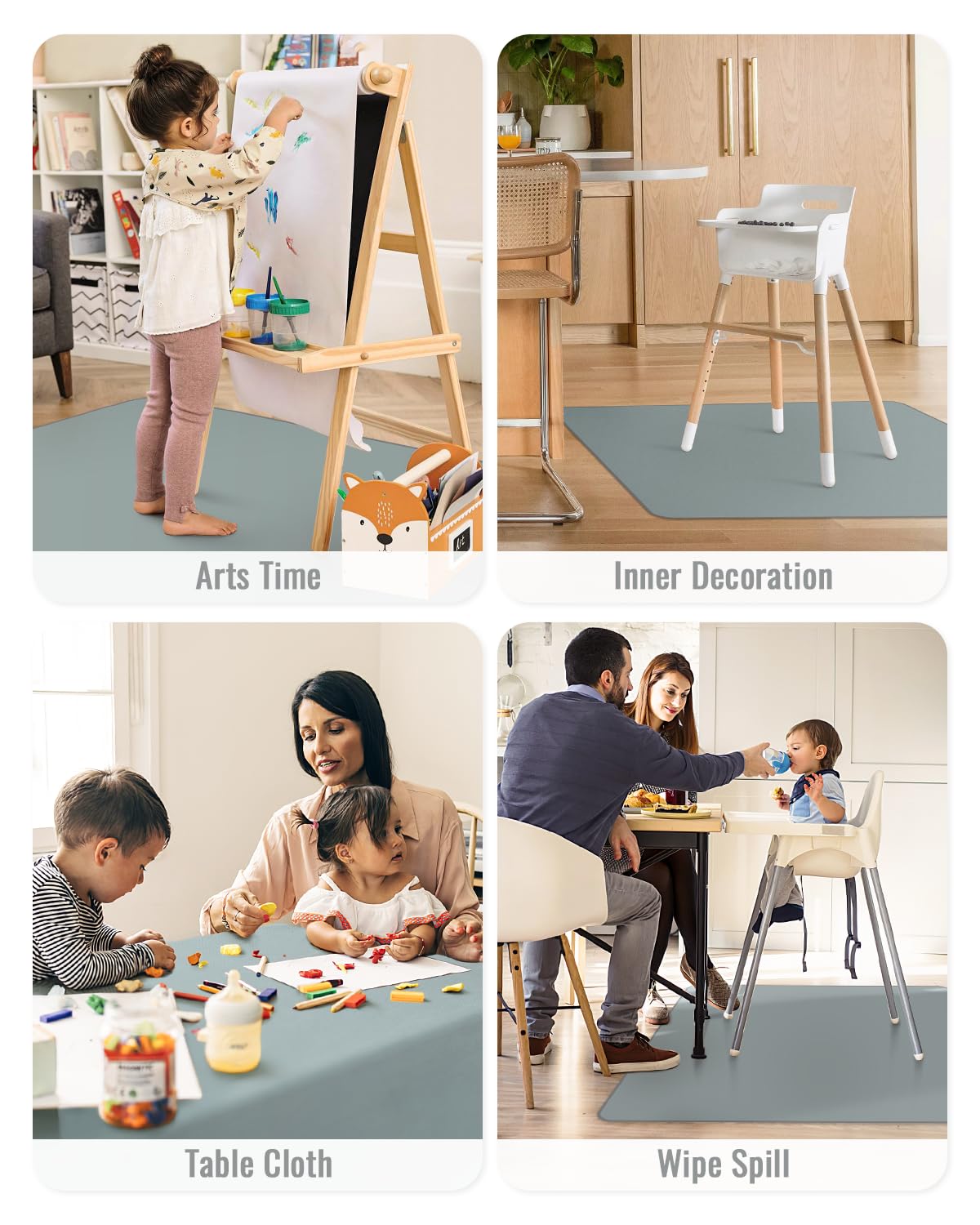 Blissful Diary splat mat acts as a floor protector for meals and crafts