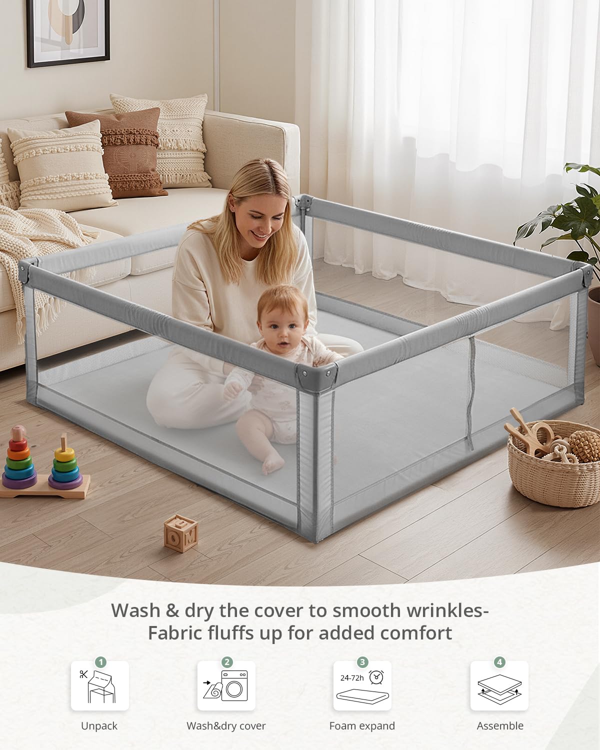 Blissful Diary creates a comfy tummy-time zone for tiny explorers.
