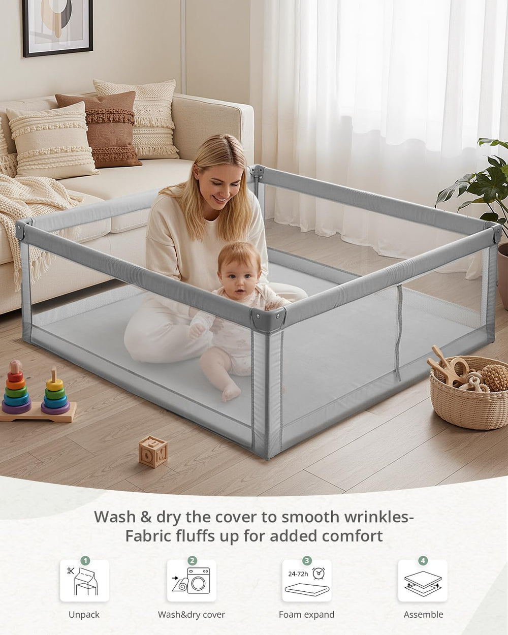 Blissful Diary creates a comfy tummy-time zone for tiny explorers.