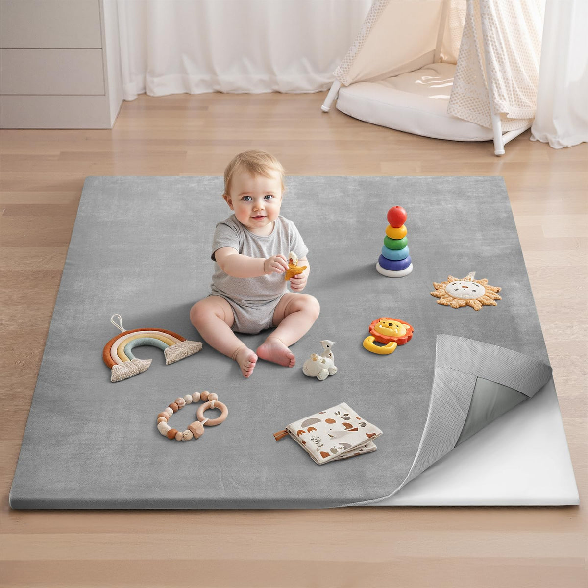 Blissful Diary Ultra Soft Play Mat setup offers a comfy crawl space for babies.