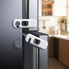 Blissleaf fridge lock with adhesive pads enables tool-free installation for safety.