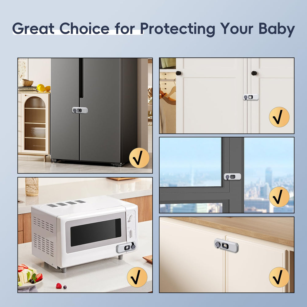 Blissleaf fridge-lock-cabinet-closure keeps latches secure for safe storage of utensils.