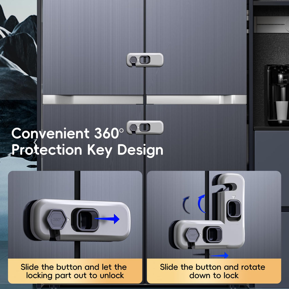 Blissleaf fridge-lock-easy-release enables quick adult access while keeping doors shut.