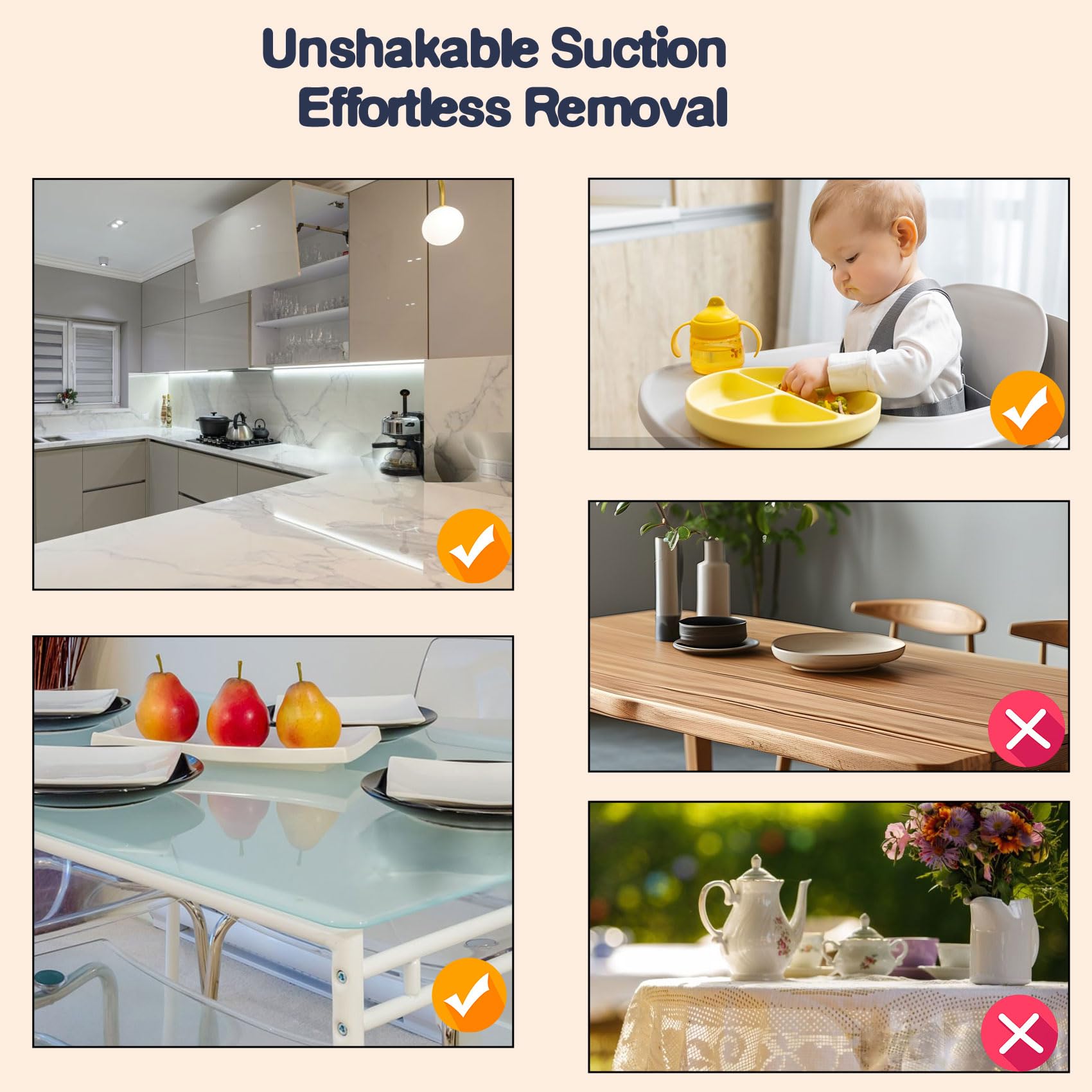 Blissleaf non-slip suction base keeps plate steady on the table