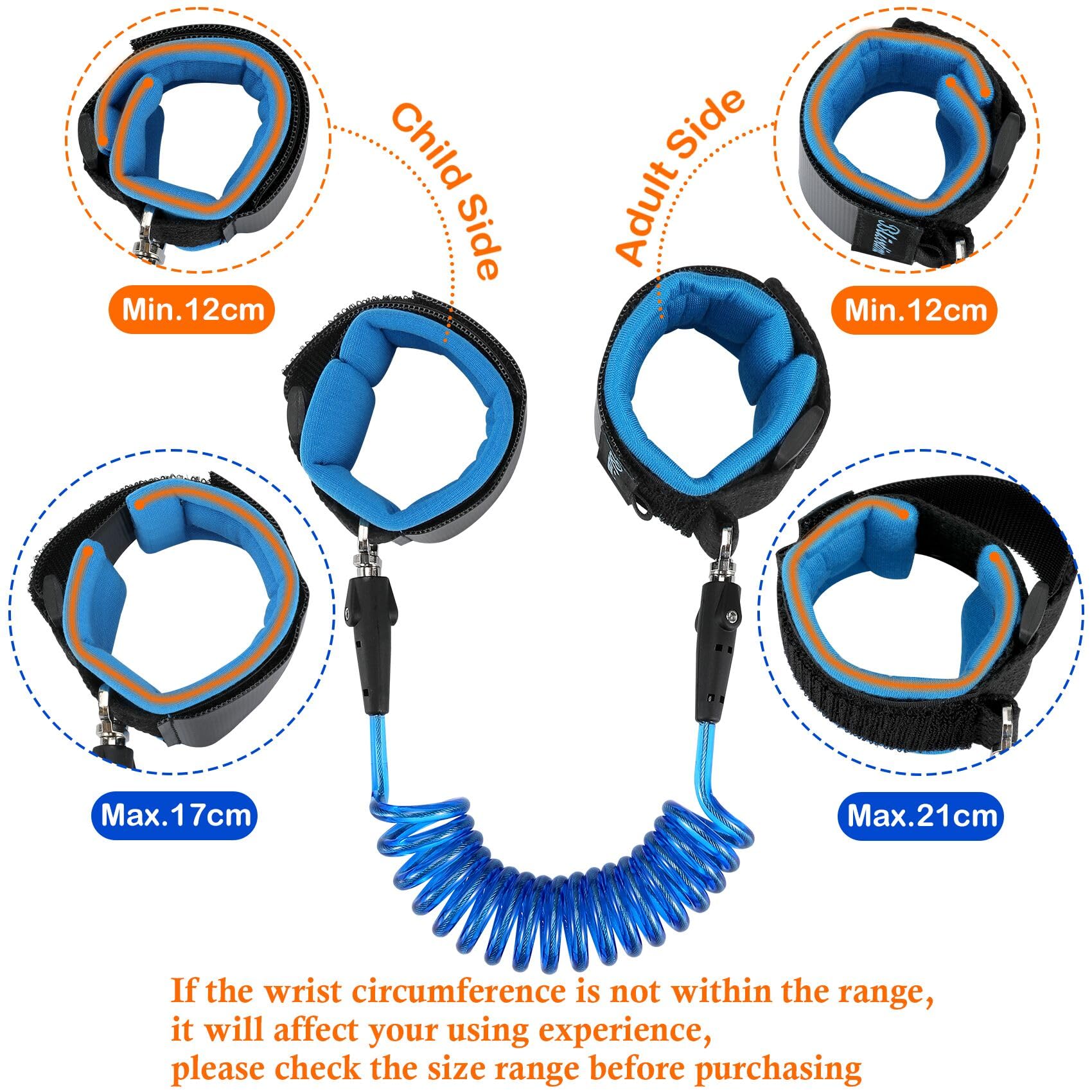 Blisstime Anti Lost Wrist Link extended cord demonstrates reach during outdoor activity
