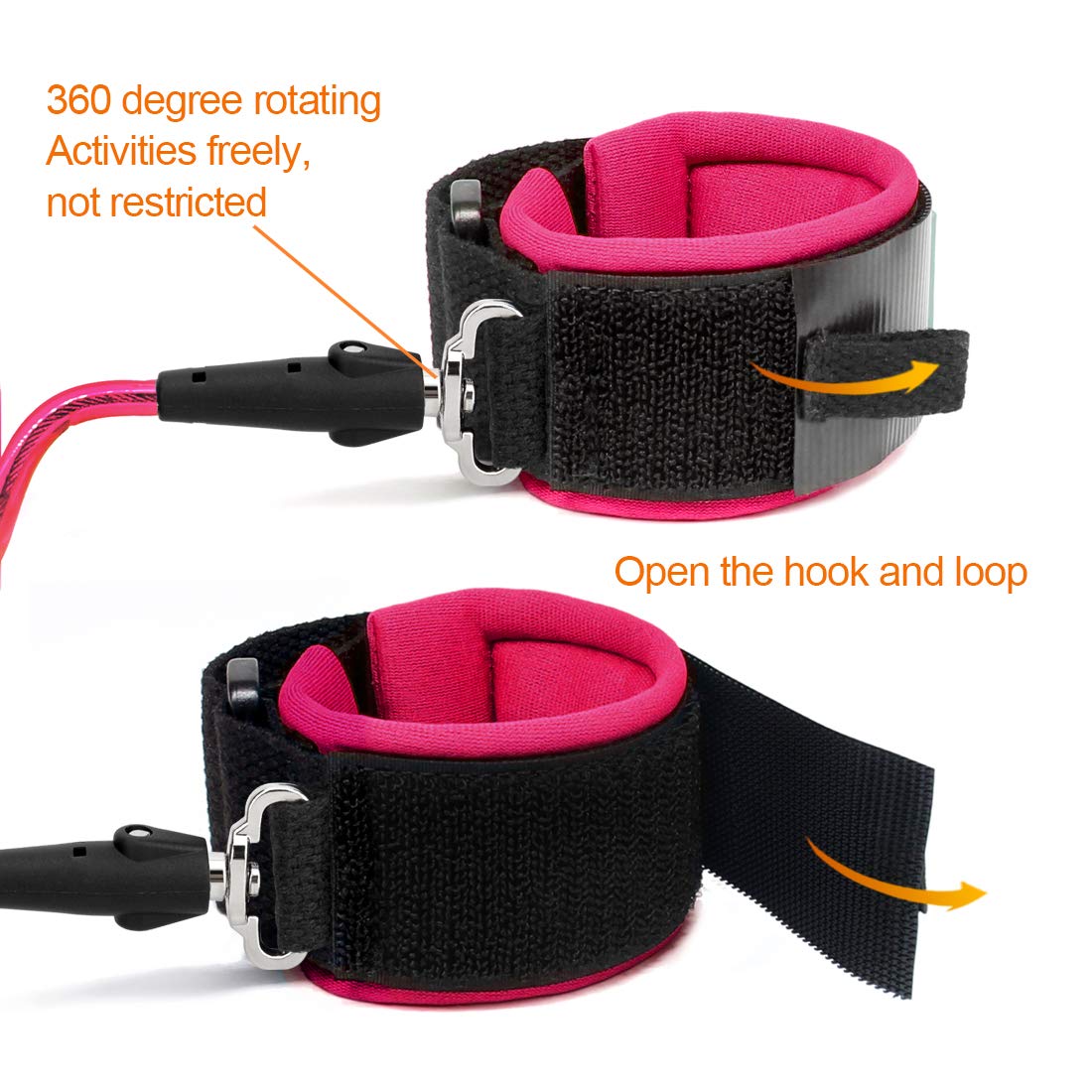 Blisstime Coiled cord and connector reveal 360-degree rotation for freedom during outings.
