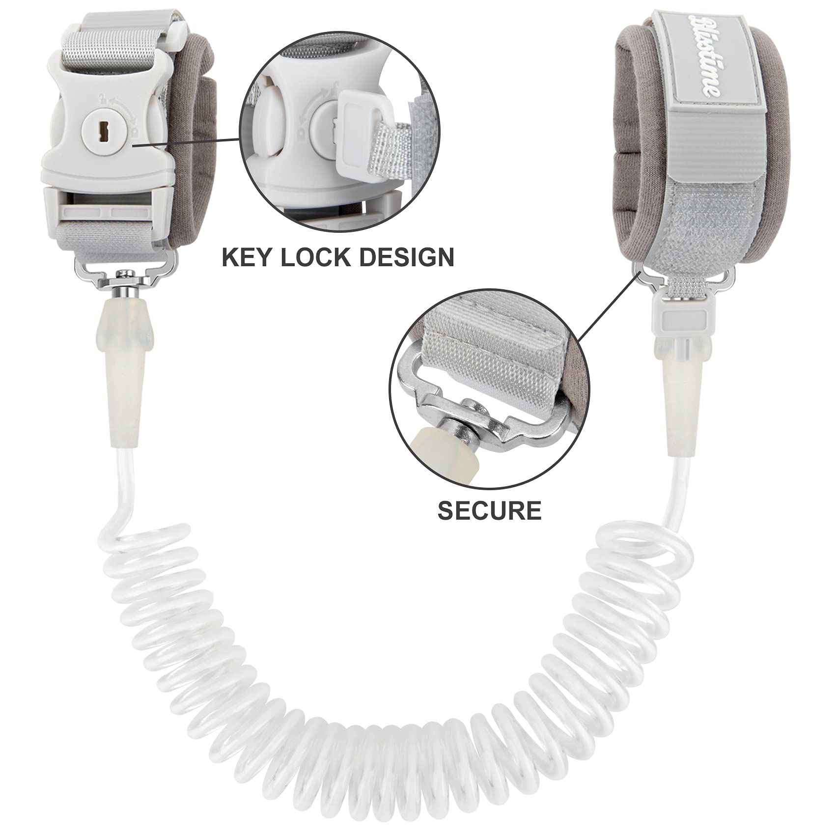 Blisstime leash extended to 8.2 ft for flexible parent-child distance.