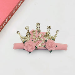 Blithween glitter-number tiara with flowers, eye-catching sparkle for special occasions.