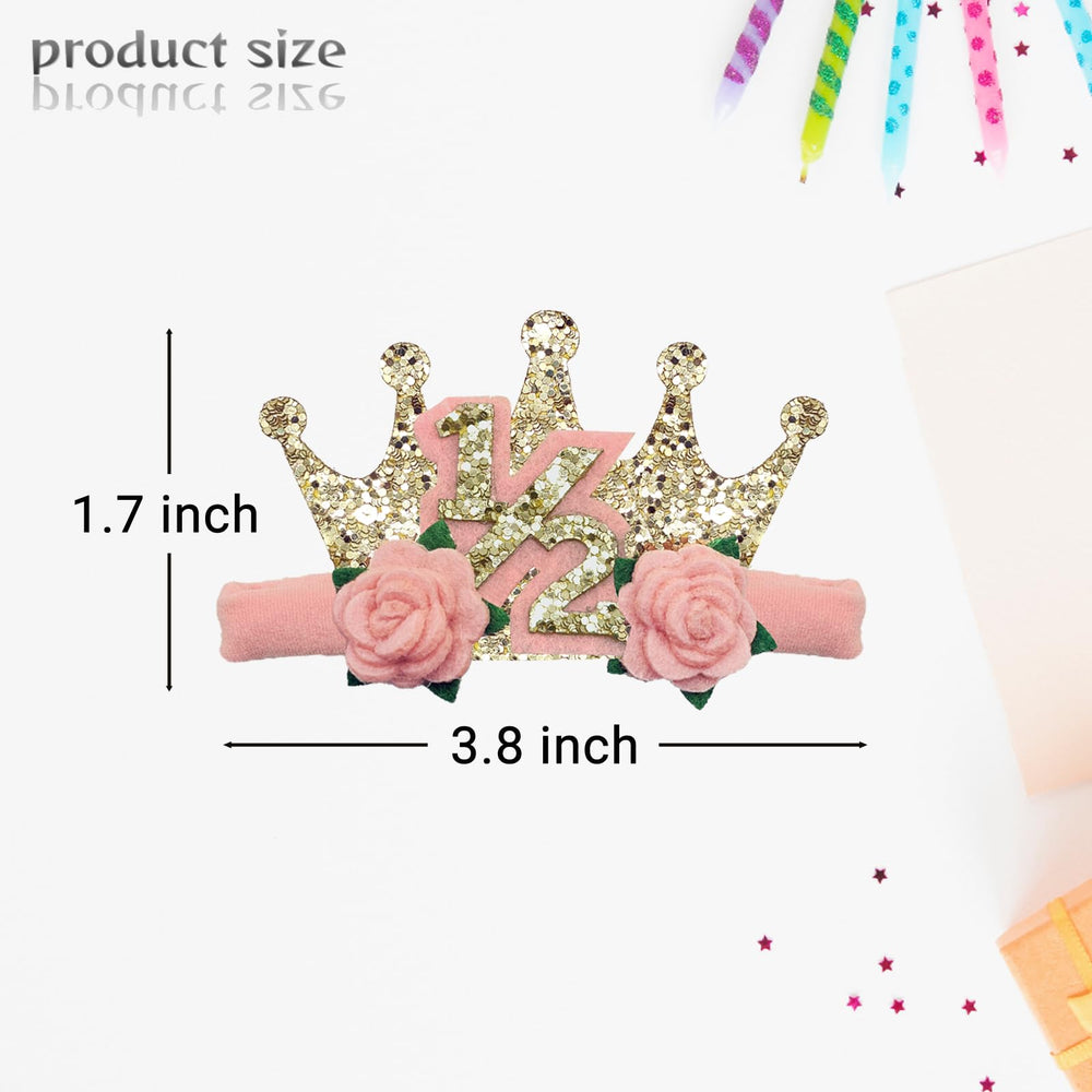 Blithween half-birthday tiara glitter, cute accessory for photos and party outfits.