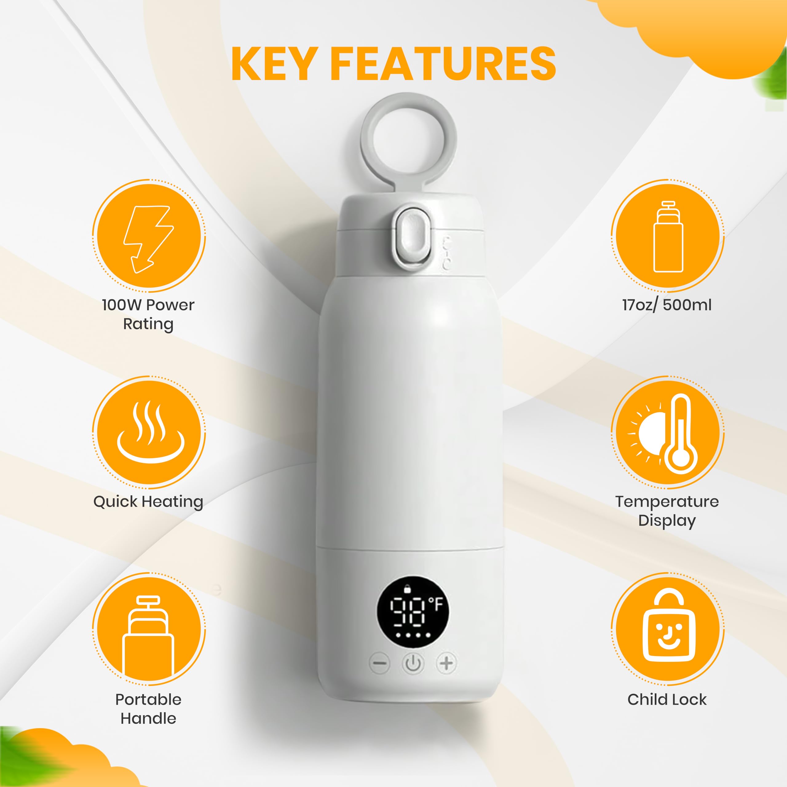 BLIVORRA portable bottle warmer digital display shows precise temperature control