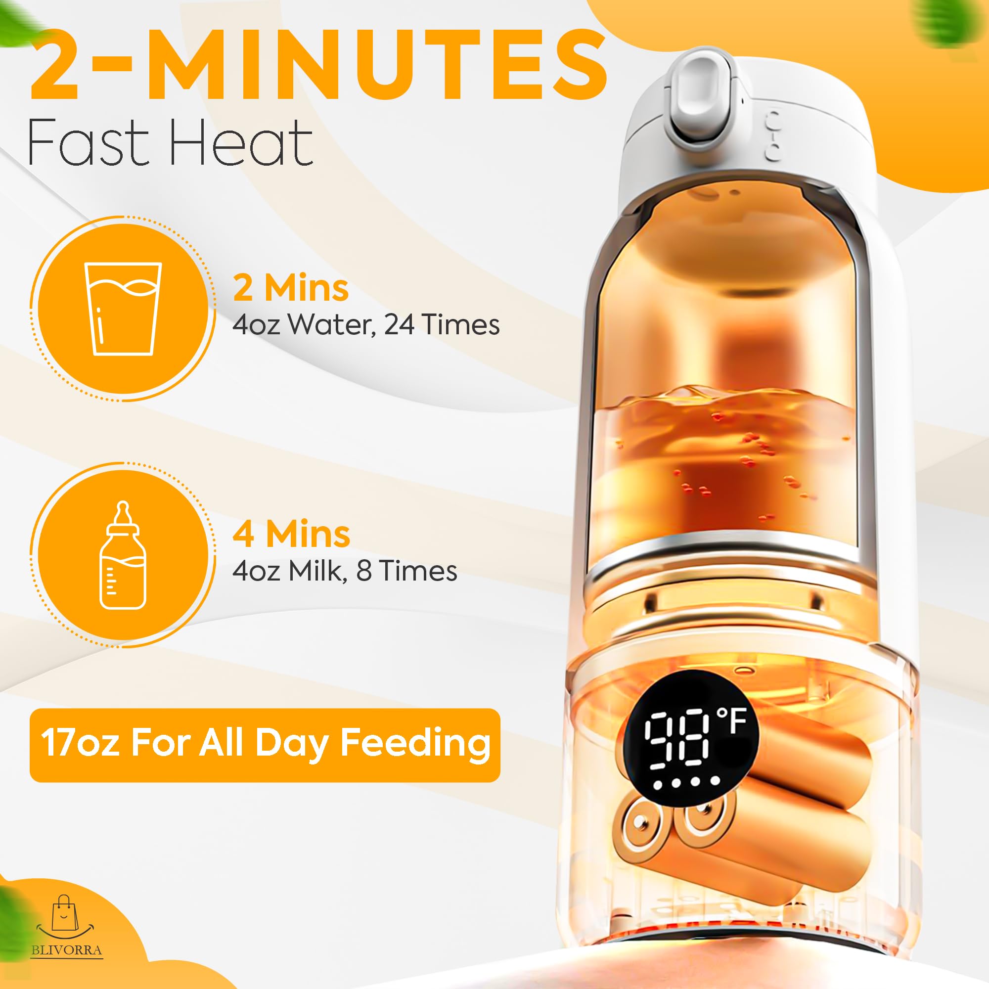BLIVORRA portable bottle warmer lock feature enhances safety during outings
