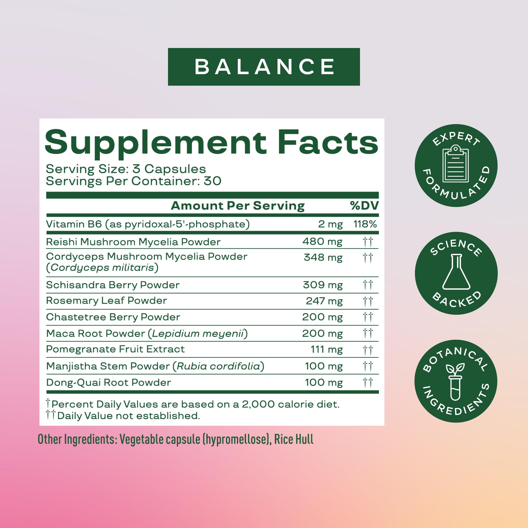 Bloom Nutrition Hormone Health ingredients list supports hormonal balance and cortisol rhythm.