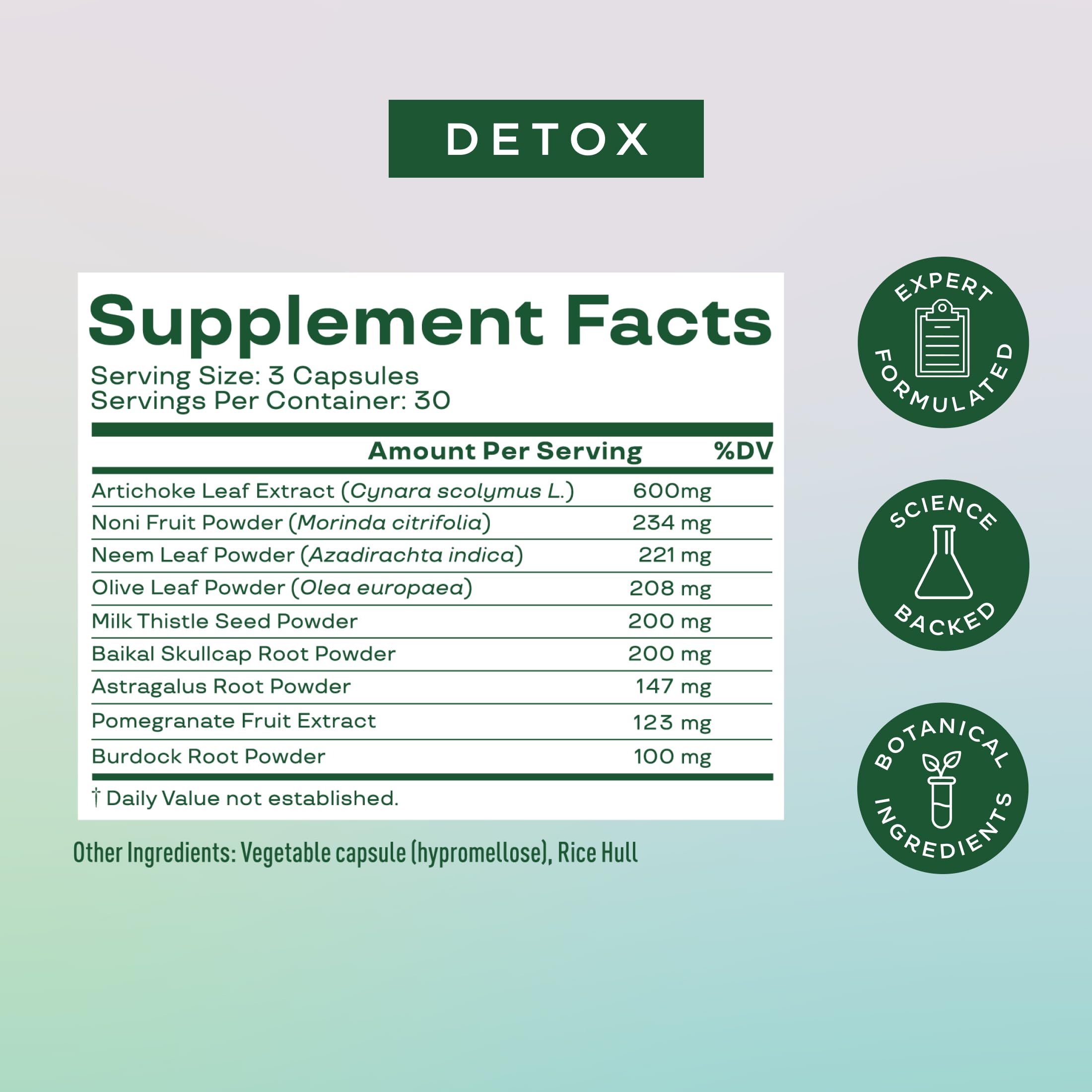Milk thistle in Bloom Nutrition formula, supports liver function as part of detox